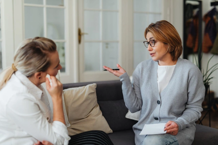 Perth psychologist speaking with a client